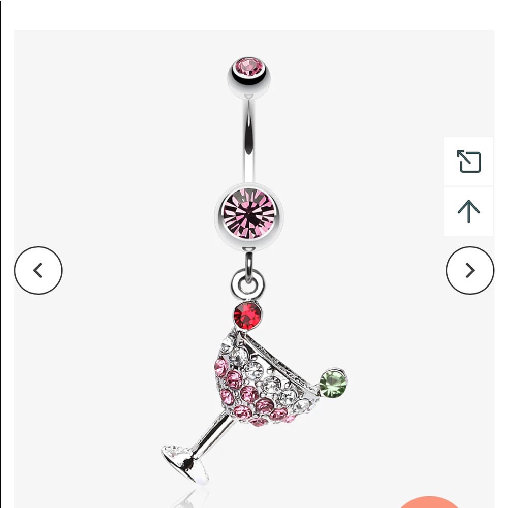 Pink martini belly ring